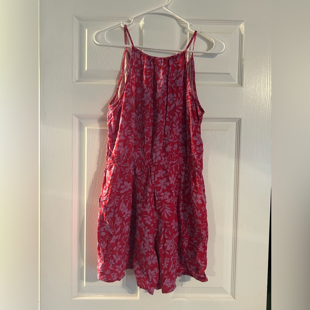 Floral Pink Sleeveless Romper